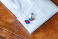 Load image into Gallery viewer, Handmade Silver & Enamel Cufflinks