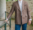 Load image into Gallery viewer, Crittenden Hartford Peak Double-Breasted Jacket in Tobacco Linen