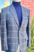 Load image into Gallery viewer, Harrods Flap Pocket Sportcoat in Charcoal Lambswool Windowpane