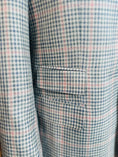 Load image into Gallery viewer, SIlk/Linen/Cotton Harrods Flap Pocket Sportcoat in Moss/Sky Check with Pink Windowpane