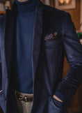 Load image into Gallery viewer, Corduroy Jacket in Navy Wide Wale Patch Pocket