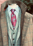 Load image into Gallery viewer, Hacking Jacket in Lovat Tweed with Claret/Purple Windowpane CR 1628