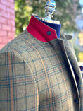 Load image into Gallery viewer, Hacking Jacket in Lambswool Moss/Red/Gold Multiplaid CR 1405