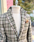Load image into Gallery viewer, Hacking Jacket in Moss & Cream with Red/Purple Overplaid CR 1635
