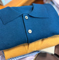 Load image into Gallery viewer, Crittenden Linen/Cotton Knit Polo in Bright Navy