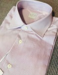 Load image into Gallery viewer, Crittenden x Edo Semi-Spread Collar Shirting, Purple Stripe