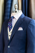 Load image into Gallery viewer, Navy Fine Beaded Stripe Suit in Lightweight Worsted Wool CR 1540