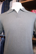Load image into Gallery viewer, Crittenden Linen/Cotton Knit Shirt in Olive Cuban Collar