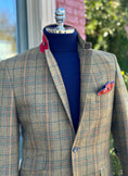 Load image into Gallery viewer, Hacking Jacket in Lambswool Moss/Red/Gold Multiplaid CR 1405