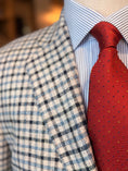 Load image into Gallery viewer, Crittenden Harrods Flap Pocket Sportcoat in Blue/Cream Check Silk