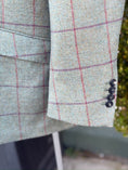 Load image into Gallery viewer, Hacking Jacket in Lovat Tweed with Claret/Purple Windowpane CR 1628