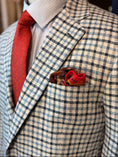 Load image into Gallery viewer, Crittenden Harrods Flap Pocket Sportcoat in Blue/Cream Check Silk