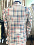 Load image into Gallery viewer, Red/Tan/Royal Plaid Harrods Flap Pocket Sportcoat in Linen/Cotton/Silk