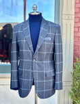 Load image into Gallery viewer, Harrods Flap Pocket Sportcoat in Charcoal Lambswool Windowpane