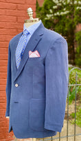 Load image into Gallery viewer, Harrods navy silk linen