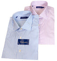 Load image into Gallery viewer, Crittenden Super 100s Dress Shirt, Light Purple and White Stripe or Check