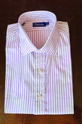 Load image into Gallery viewer, Crittenden Super 100s Dress Shirt, Light Purple and White Stripe or Check
