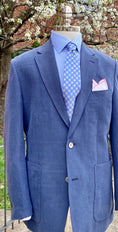 Load image into Gallery viewer, Harrods navy silk linen