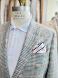 Load image into Gallery viewer, SIlk/Linen/Cotton Harrods Flap Pocket Sportcoat in Moss/Sky Check with Pink Windowpane