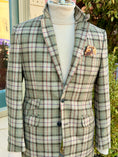 Load image into Gallery viewer, Hacking Jacket in Moss & Cream with Red/Purple Overplaid CR 1635