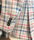 Load image into Gallery viewer, Red/Tan/Royal Plaid Harrods Flap Pocket Sportcoat in Linen/Cotton/Silk