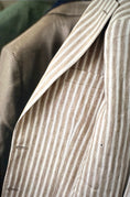Load image into Gallery viewer, Sand and White Stripe Linen/Cotton Blazer