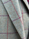 Load image into Gallery viewer, Hacking Jacket in Lovat Tweed with Claret/Purple Windowpane CR 1628