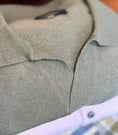Load image into Gallery viewer, Crittenden Linen/Cotton Knit Shirt in Olive Cuban Collar
