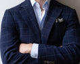 Load image into Gallery viewer, Harrods Flap Pocket Sportcoat in Navy Windowpane