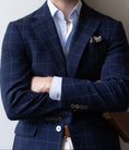 Load image into Gallery viewer, Harrods Flap Pocket Sportcoat in Navy Windowpane