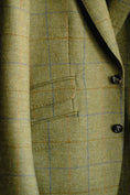 Load image into Gallery viewer, Harrods Flap Pocket Jacket in Sage/Sky/Gold Tweed, CR 1408