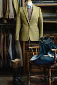 Load image into Gallery viewer, Crittenden Women's Classic Blazer in Sage Tweed with Blue/Gold Windowpane