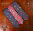 Load image into Gallery viewer, Crittenden Equestrian Tie in Hunting Motif "Riding Out"