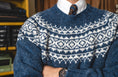 Load image into Gallery viewer, Heather Blue Fair Isle Sweater