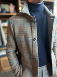 Load image into Gallery viewer, Cashmere and Wool Traveller Coat in Glenplaid/Houndstooth Doublecloth