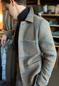 Load image into Gallery viewer, Cashmere and Wool Traveller Coat in Glenplaid/Houndstooth Doublecloth