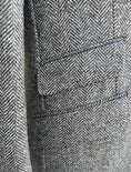 Load image into Gallery viewer, Hacking Jacket in Dark Brown/Cream Shetland Herringbone