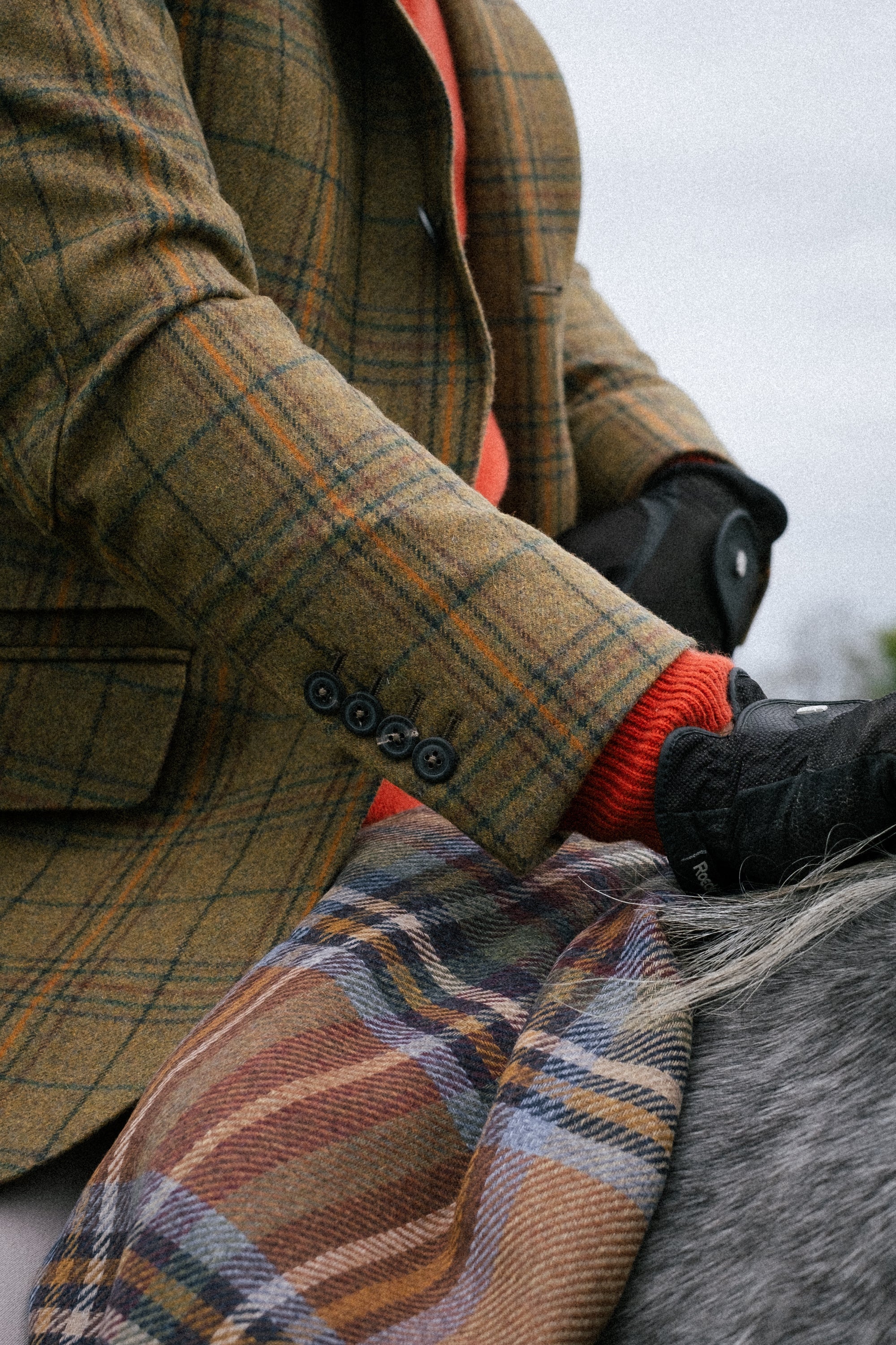 KHAITE】 tartan WOOL melton short COAT KHAITE】 tartan WOOL melton