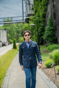 Load image into Gallery viewer, Crittenden Safari Jacket in Navy 100% Linen
