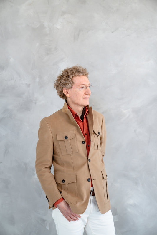 Moleskin Safari Jacket in Tan