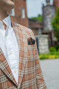 Load image into Gallery viewer, Harrods Patch Pocket Jacket in Coral & Sand Silk/Linen/Cotton
