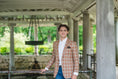 Load image into Gallery viewer, Harrods Patch Pocket Jacket in Coral & Sand Silk/Linen/Cotton
