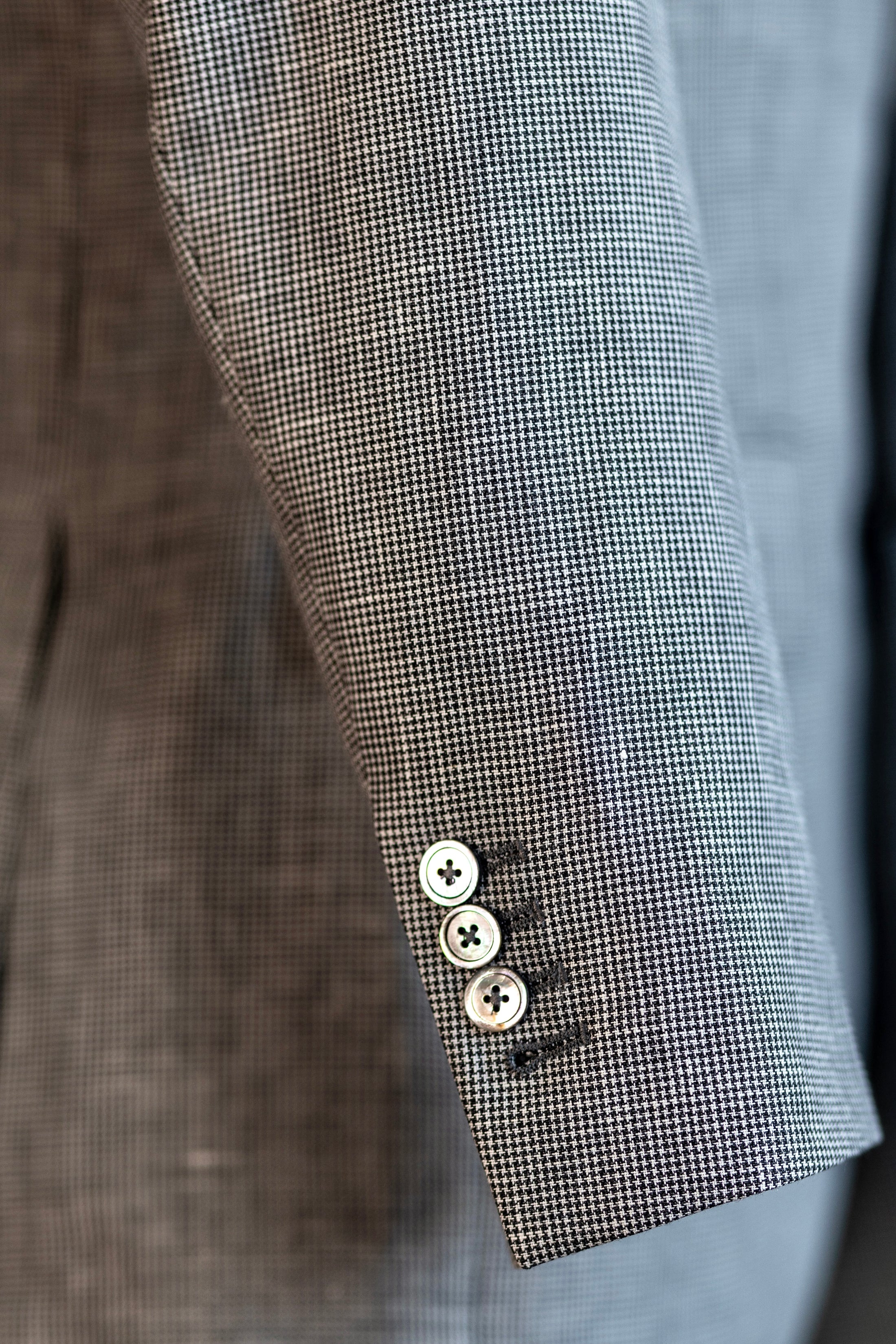 Harrods Flap Pocket Jacket in Black and White Linen Puppytooth