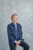 Load image into Gallery viewer, Navy Windowpane Traveller Jacket
