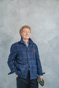 Load image into Gallery viewer, Navy Windowpane Traveller Jacket
