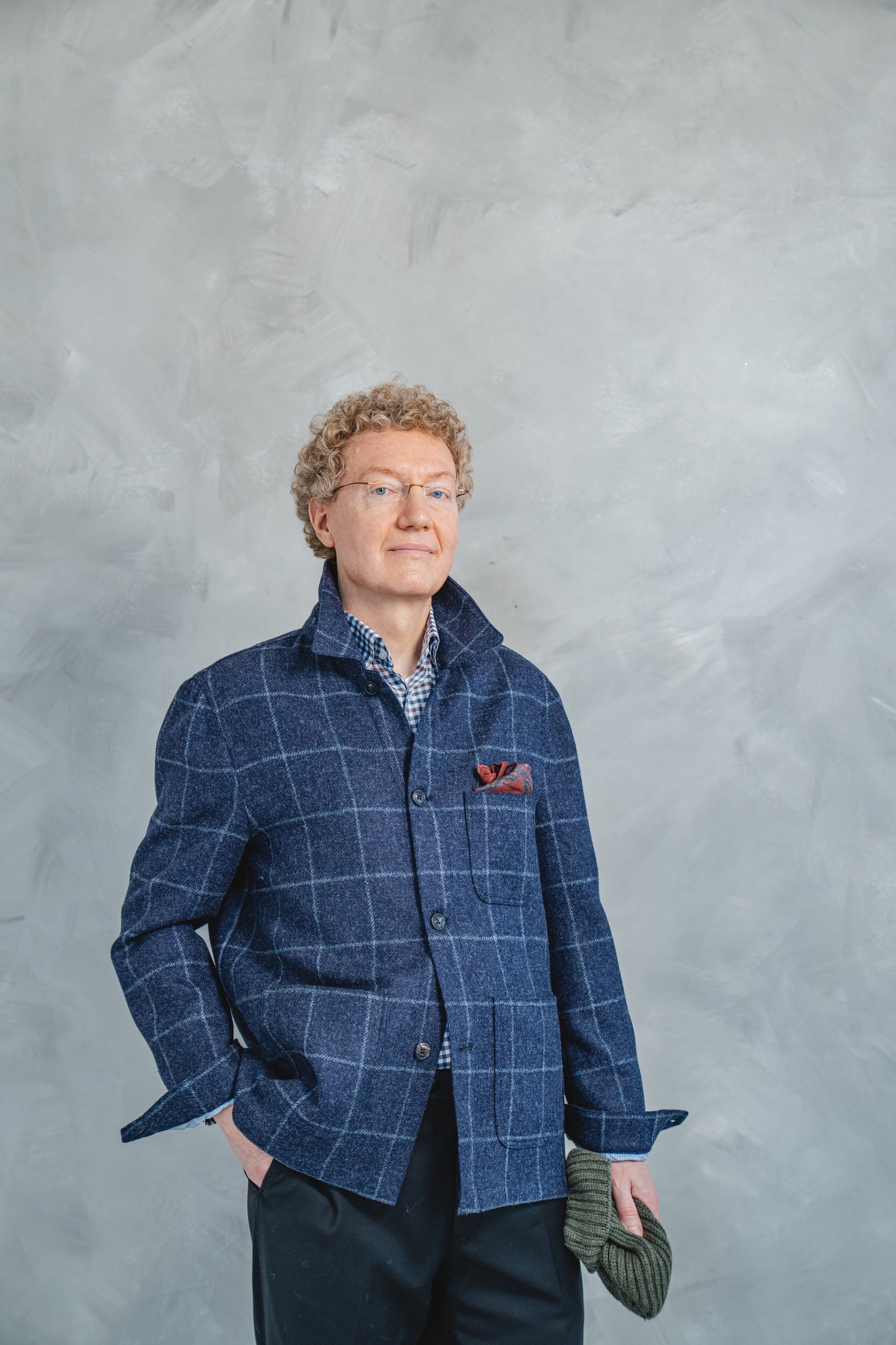 Navy Windowpane Traveller Jacket