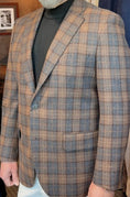 Load image into Gallery viewer, Super-Merino & Cashmere Sportcoat in Sable & Tan Multi-Windowpane CR 1601

