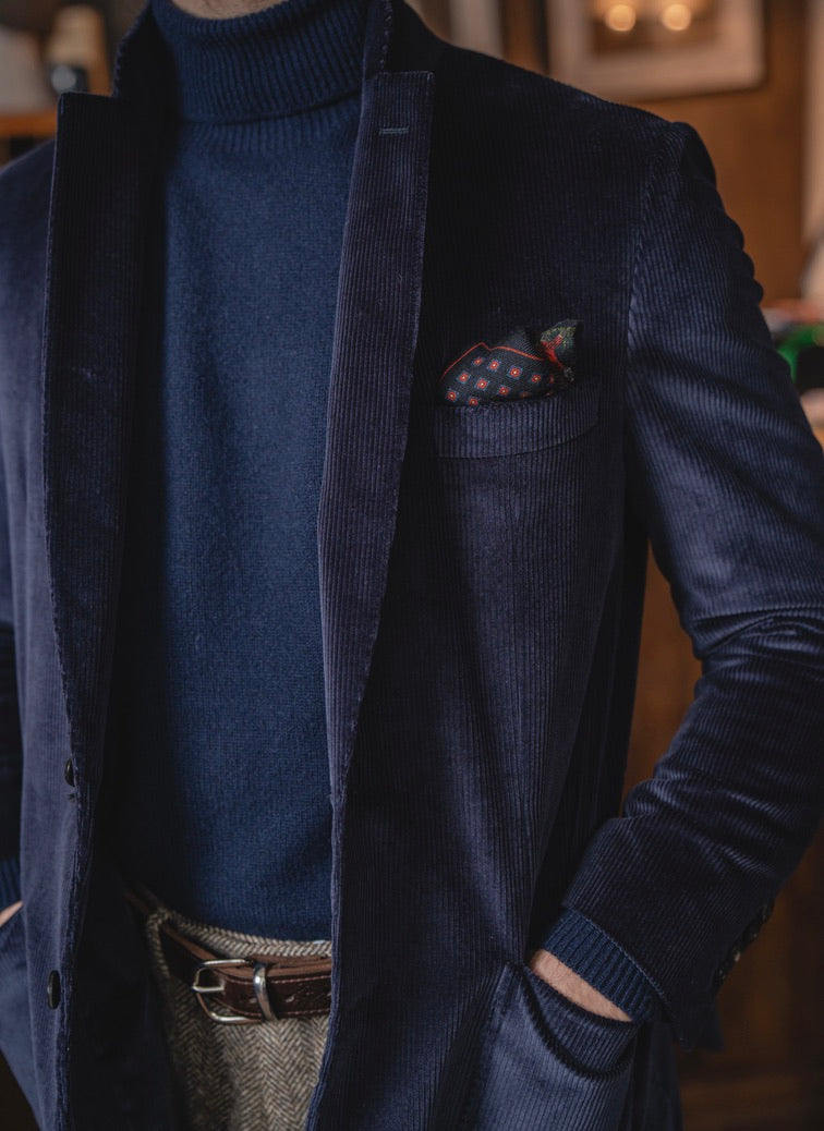 Corduroy Jacket in Navy Wide Wale Patch Pocket – Crittenden