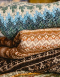 Load image into Gallery viewer, Scottish Fair Isle Crewneck in Blue, Cream & Loden
