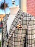 Load image into Gallery viewer, Hacking Jacket in Moss & Cream with Red/Purple Overplaid CR 1635
